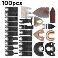 100pcs/set Saw Blades Sanding Papers Oscillating Multi Tool Kit Accessories For Black&Decker New