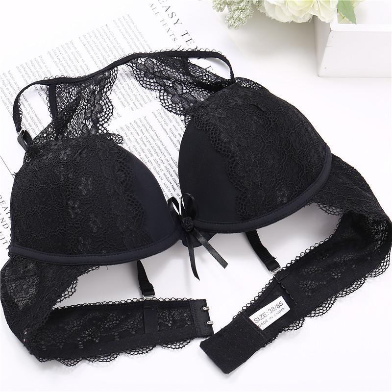 Lace Bra Sexy Bras For Women Fashion B C Cup Underwear Hanging Neck Unlined Brassiere Female Hollow Floral Lingerie New Arrival