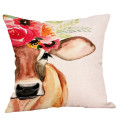 Cushion Cover Farmhouse Cow Printed Linen Animals Throw Pillow Car Sofa Cover Decorative Pillowcase decorativos cojines 45x45cm