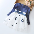 Girls' Clothing Dress 2019 New Baby Girls Dresses Waist Flower Baby Fashion Cotton Long-sleeved Dress 0-4Years