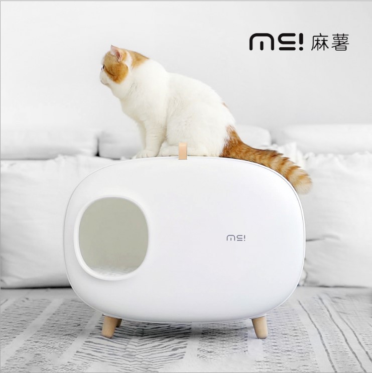 Pet Cat Litter Box Fully Enclosed Bentonite Cat Excrement Toilet Toilet Deodorant Cat Toilet Litter Box Automatic Easy Cleaning