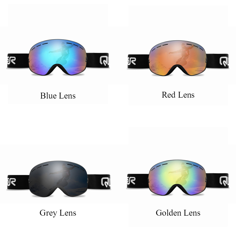 QUISVIKER BRAND Double Layers Anti-fog Ski Goggles Ski Mask Men Women Snowboard Glasses Snowmobile UV400 Snow Skiing Eyewear
