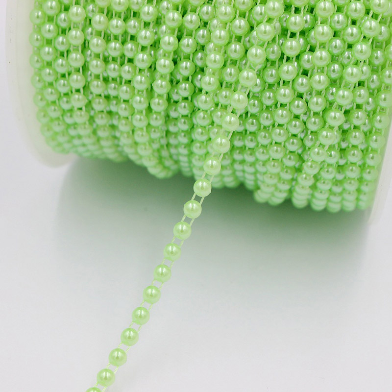 5m 4mm Fishing Line Artificial Imitation Pearl Beads Chain Crafts For DIY Wedding Bridal Bouquet Flower Garment Sewing Decor