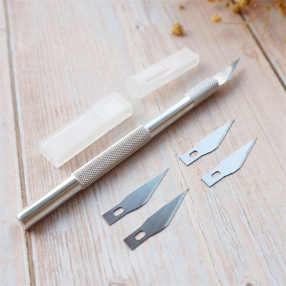 1 Set Caving Knife Metal Precision Cutting Hobby Engraving Knife Sculpture Knife Tools Fondant Gum Paste Cutter Baking Tools