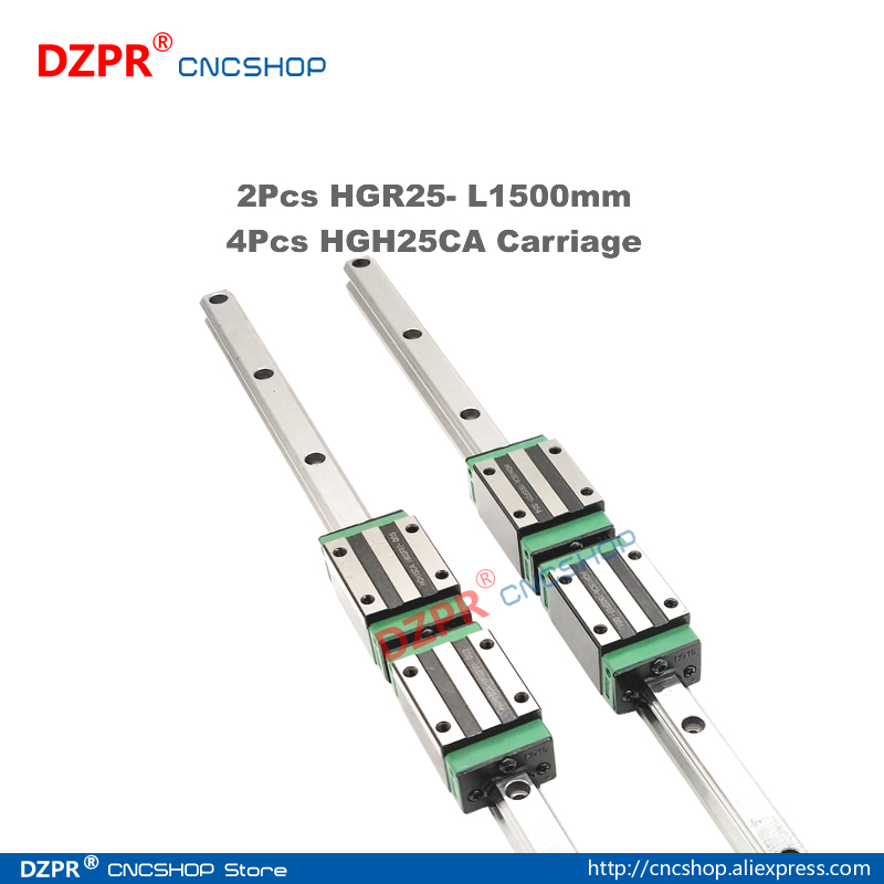 Precision Linear Guide HGR25 1500mm 59.06in Rail HGH25CA Carriage Slide for CNC engraving robot Woodwork laser textile machine