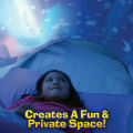 Kids Dream Bed Tents with Light Storage Pocket Children Boy Girls Night Sleeping Foldable Pop Up Mattress Tent Playhouse Unicorn