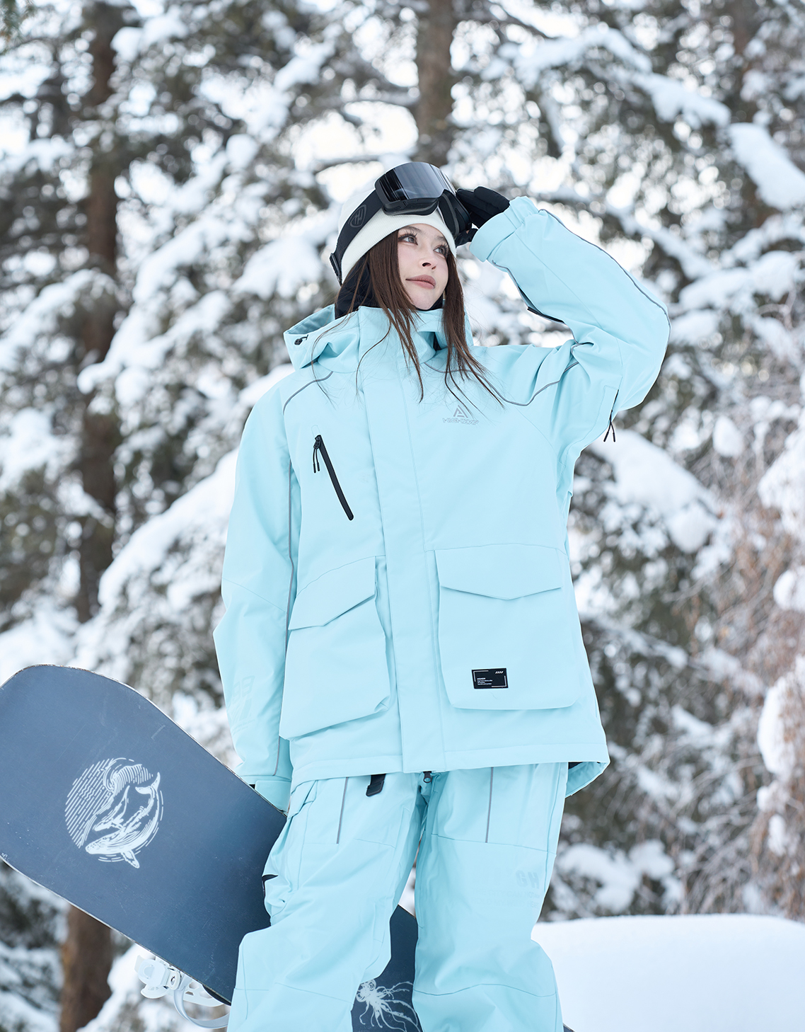13053blue snowboard jacket