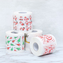 1Roll Santa Claus/Deer Merry Christmas Supplies Printed Toilet Paper Home Bath Living Room Toilet Paper Tissue Roll Xmas Dropshi