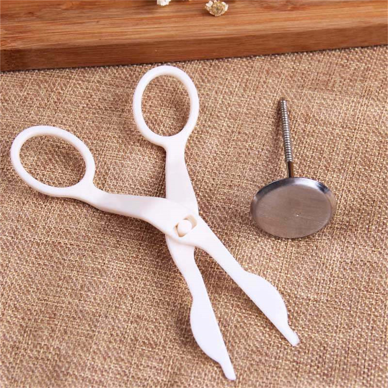 TTLIFE 2Pcs Piping Flower Scissors Nail Safety Rose Decor Lifter Fondant Cake Decorating Tray Cream Transfer Baking Pastry Tools