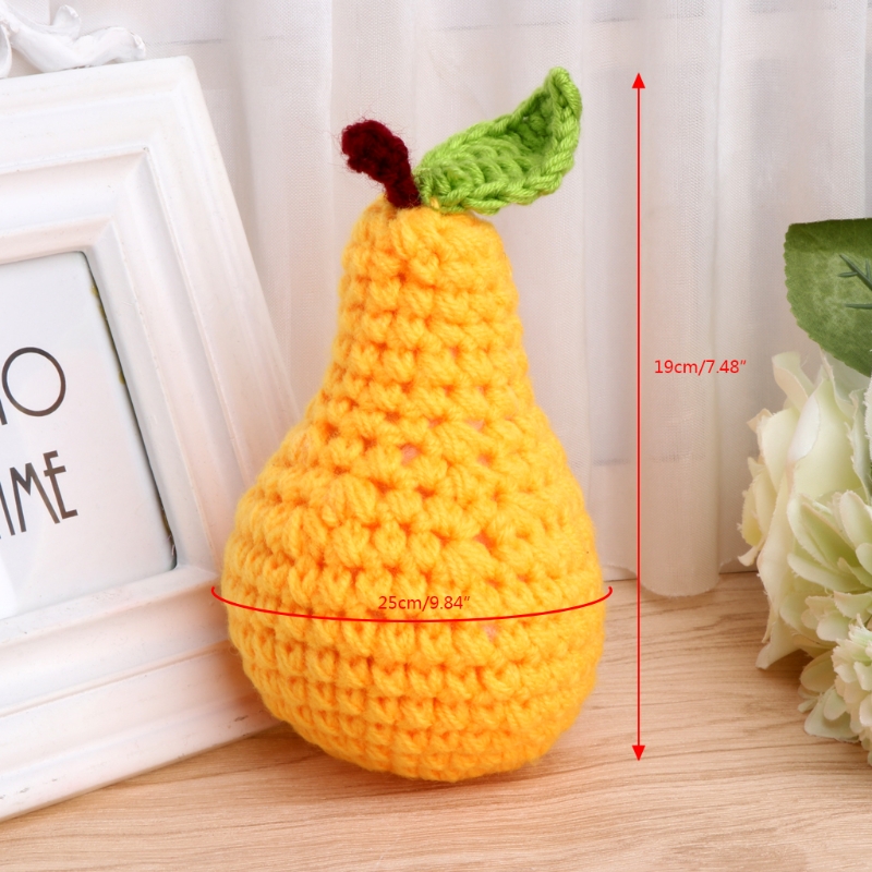 Baby Kids Children Cute Crochet Knit Fruit Pear Toy Photo Photography Props Gift