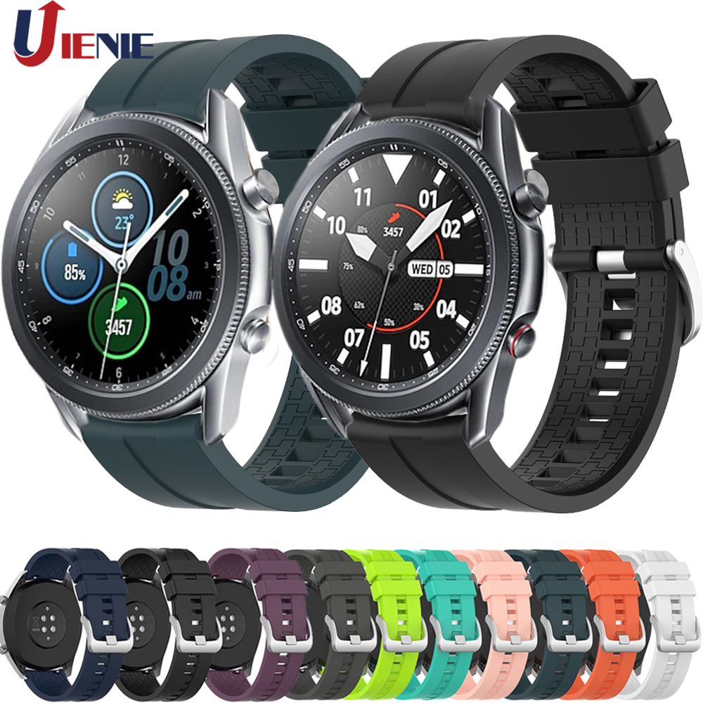 Silicone Strap Watchband for Samsung Galaxy Watch 3 45mm/ Gear S3 /46mm Bracelet Band Sport Replacement Wristband Correa