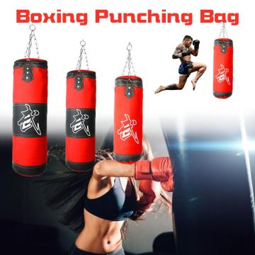 60cm-100cm Empty Boxing Sand Bag Hanging Kick Sandbag Boxing Training Fight Karate Punch Punching with Chain Hook Carabiner