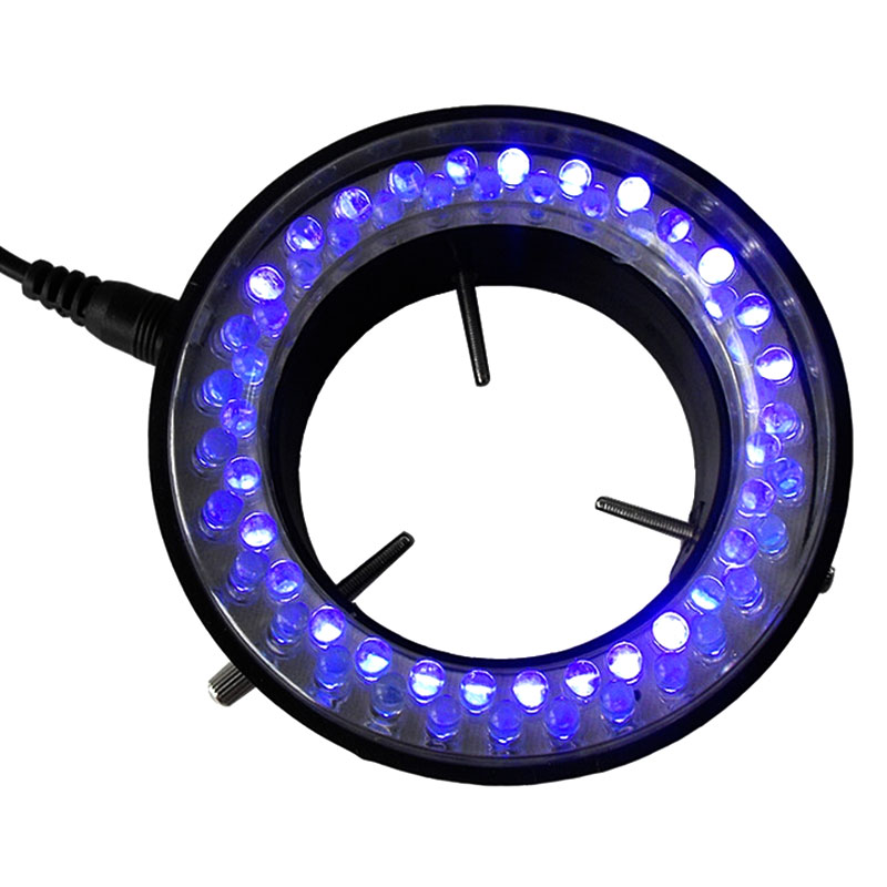 395~400nm 60 PCS LED Microscope UV Ring Light Purple Color Ring Lamp with Adapter 110V-240V for Microscope Illumination