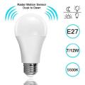 E27 Radar Motion Sensor Bulb LED Auto Sensor Dusk To Dawn Security Light Lamp Spotlight LED Bulb Household No Flicker 7W 12W