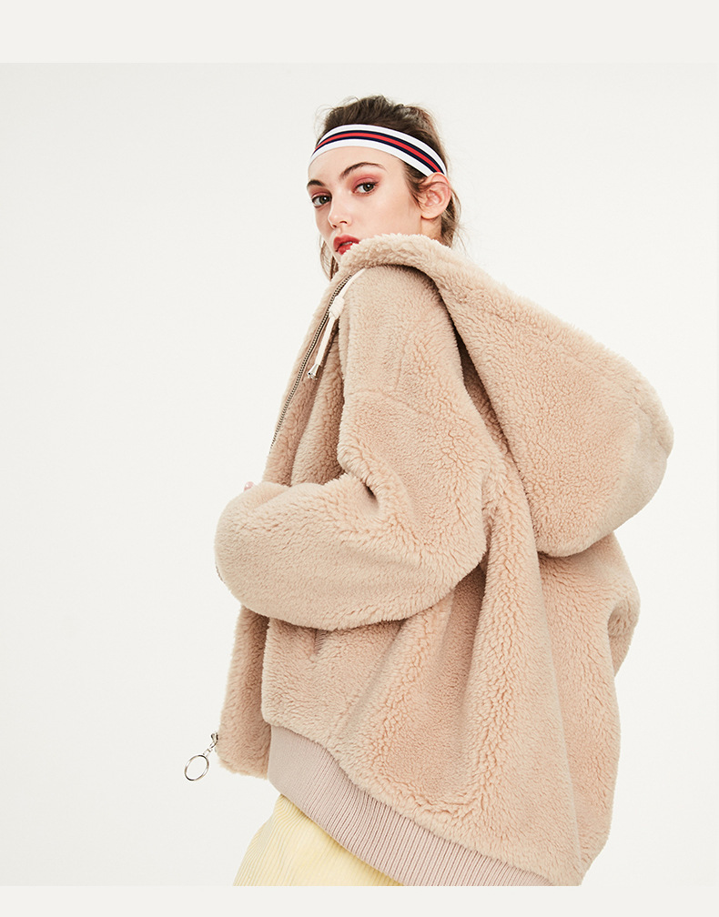 Winter Women Zipper Sherpa Hoodie