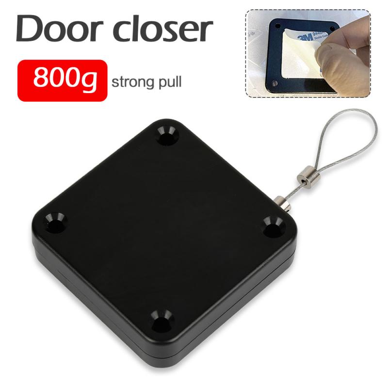 800g Pull Automatic Door Closer Automatic Sensor Automatically Close For All Doors Punch-Free Steel Rope Length 1.2m Hardware
