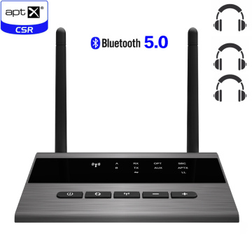 262ft/80m Long Range Bluetooth 5.0 Broadcast audio Music Transmitter Receiver 4 in 1 wireless Audio Adapter Low Latency aptX HD
