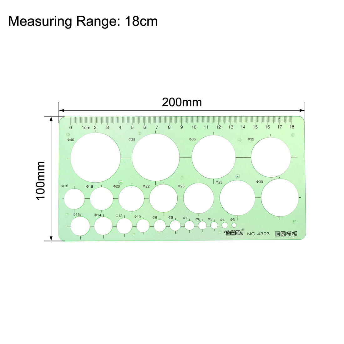 uxcell 2pcs Geometric Drawing Template Measuring Ruler 20cm 18cm Plastic for Engineering Art Design and Building Formwork