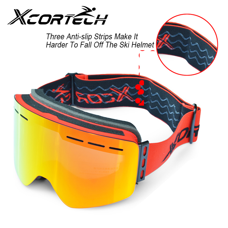Outdoor Cylindrical Magnetic Skiing Ski Goggles Snowboard Snow Eyewear Anti-Fog Ski Mask Glasses Full REVO Coating UV Protection