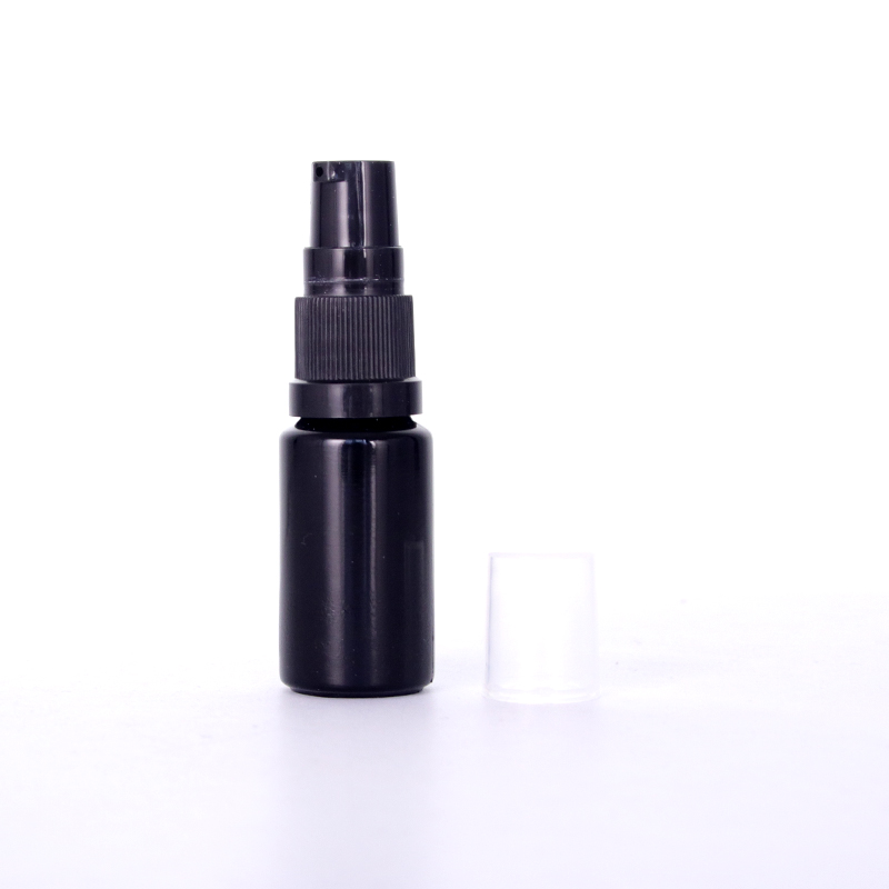 Black Glass Dropper Bottle With Clear Overcap 1 Jpg