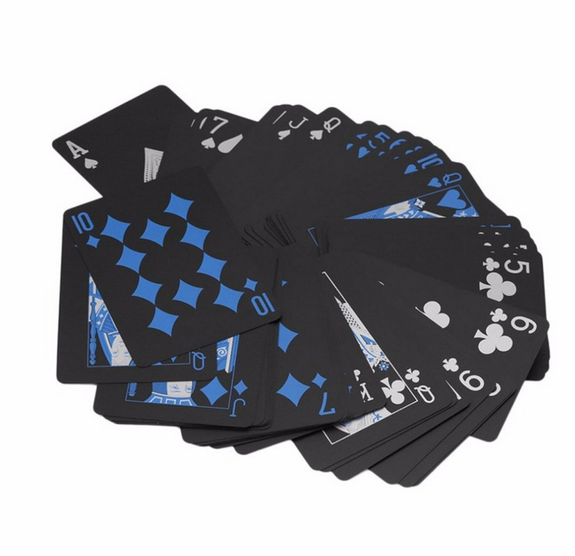 High Quality 100% Waterproof PVC Black Plastic Texas Hold'em Playing Cards Poker Game Magic Team Board Games Card Blackjack
