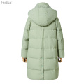 ARTKA 2019 Winter New Women's Down Coat 80% White Duck Down Thick Warm Outwear Lambswool Splicing Hooded Long Down Coat ZK10592D