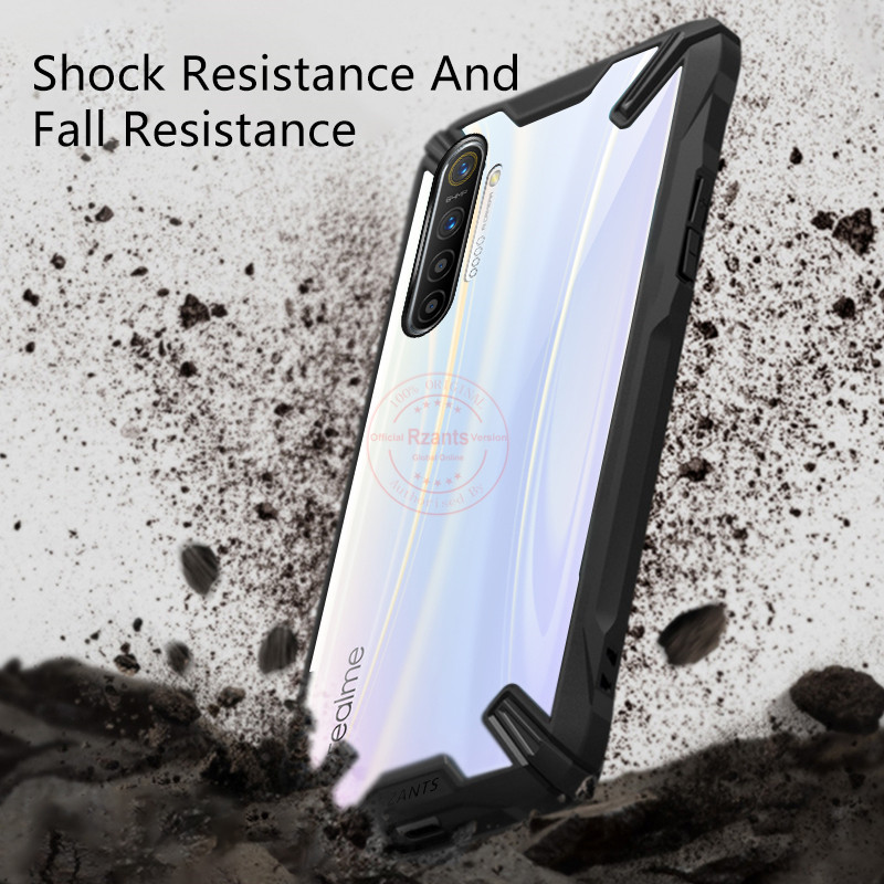 Military airbag Anti-fall shell Case For Realme XT Case Transparent Acrylic PC +TPU Shockproof Armor Back Cover Realme X2 Case