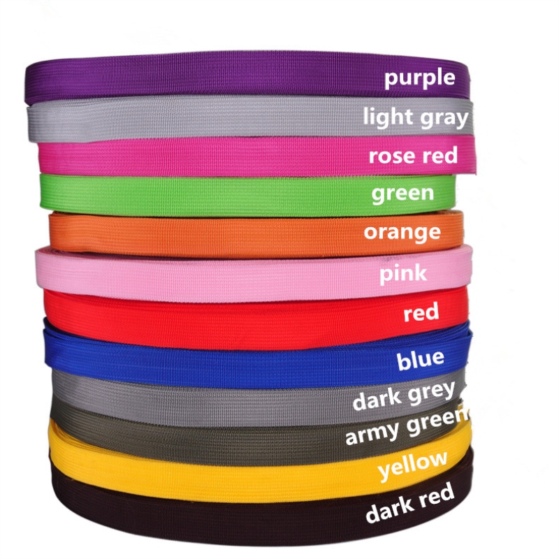 2.5cm wide 10 meters/lot pure color thickening PP webbing braided strap backpack belt