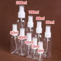 Portable Travel Transparent Plastic Empty Cosmetic Sample Spray Bottle Atomizer 5/10/15/20/30ml/40ml/60ml/80ml/100ml/120ml/200ml