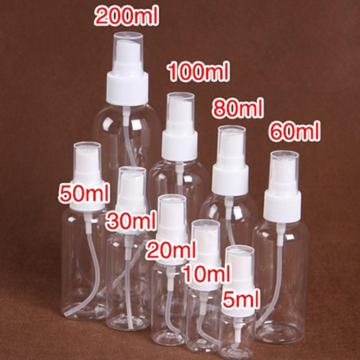 Portable Travel Transparent Plastic Empty Cosmetic Sample Spray Bottle Atomizer 5/10/15/20/30ml/40ml/60ml/80ml/100ml/120ml/200ml