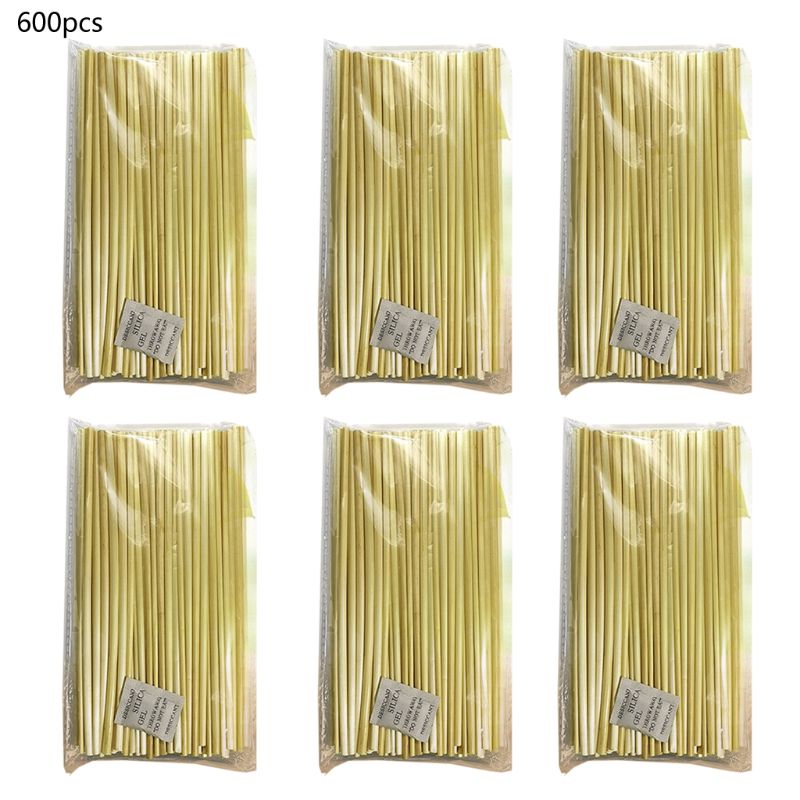 600Pcs Biodegradable Wheat Drinking Straws Non-Soggy Flavorless BPA-Free Compostable Straws for Hot or Cold Drinks
