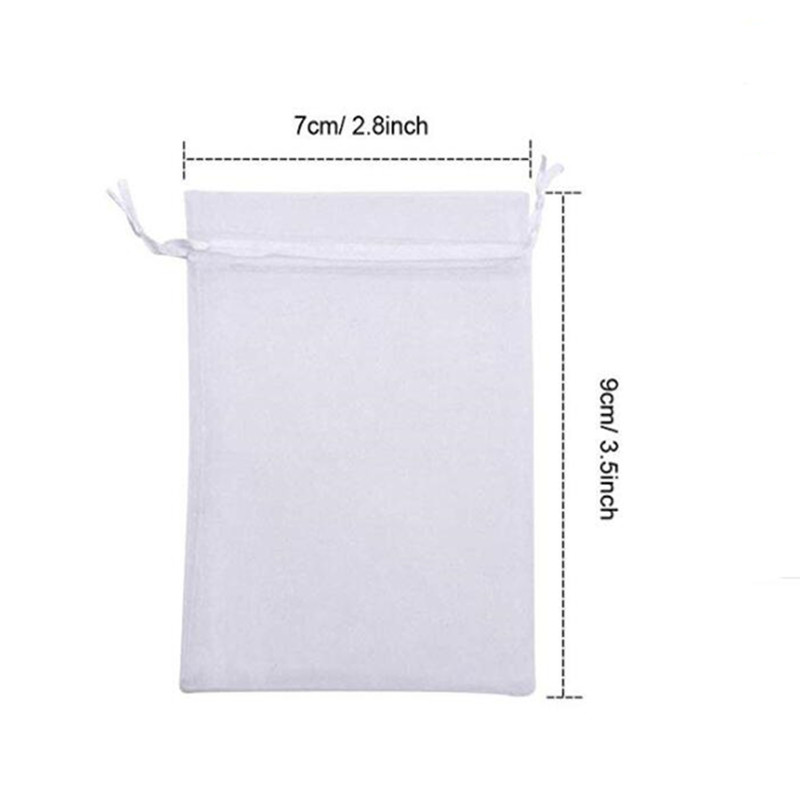 50pcs 7X9cm Drawable Organza Bags Wedding Gift Bags small Jewelry Packaging Bag tulle fabric Organza Sheer Bags 6Z