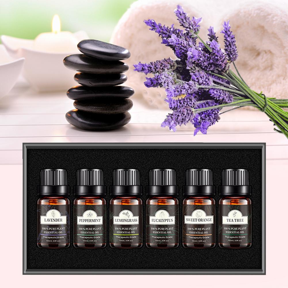 6Pcs Pure Natural Aromatherapy Essential Oils Kit Natural Aromatherapy Fragrance Humidifier Water Soluble Massage Essential Oil