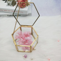 Storage Box Vintage Geometrical Glass Jewelry Box Retro Earring Ring Flower Plants Display Box Case Wedding makeup organizer