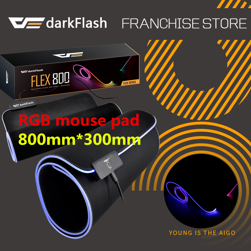 darkFlash Computer mouse pad USB Wired RGB Colorful Lighting Gaming Mouse pad 300mm*800mm high quality Non-Slip Laptop Mouse pad