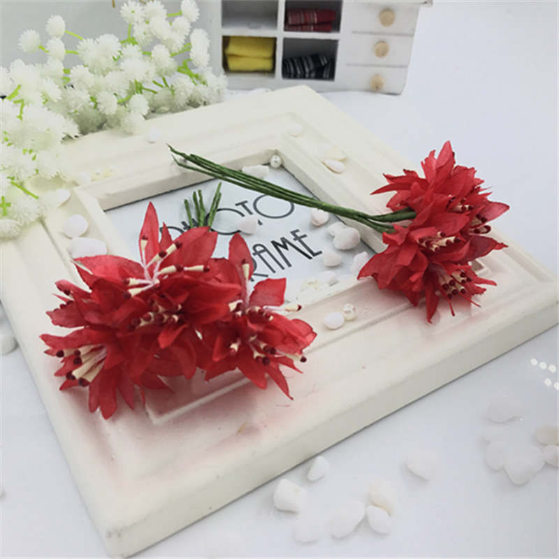 6PCS The new small fresh cherry blossom silk flower garland material garden style flower bouquet flower color