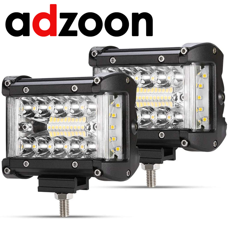 ADZOON 4 Inch 90W Combo Led Light Bars Spot Flood Beam 4x4 Spot 12V 24V 4WD Barra LED Headlight For Auto Boats SUV ATV iLight