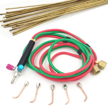 The little welding gas torch with 5 tips and Flexible Twin Hose for oxygen acetylene torch & 5pcs 25cm welding rods