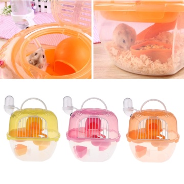 Portable Hamster Travel Carrier Practical Plastic Hamster Cage Durable Hamster Living Habitat House Guinea Pigs Nest Cave Bed