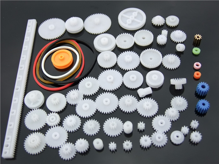 60 pcs/lot Plastic Gear Set DIY Rack Pulley Belt Worm Single Double Gears Free Shipping Russia