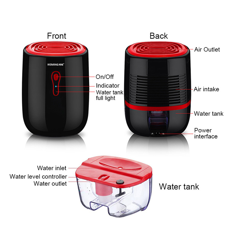 500ml Mini Dehumidifier For Home 25W Dehumidifiers Wardrobe Air Dryer Ultra-Quiet Clothes Dryers Moisture Absorber