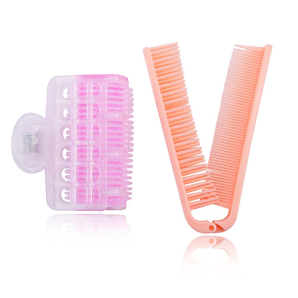 2pcs Fashion Women Hair Roller with Comb Fluffy Air Bangs Roller DIY Hair Curler Portable Fluffy Clamps Hairdressing Tools