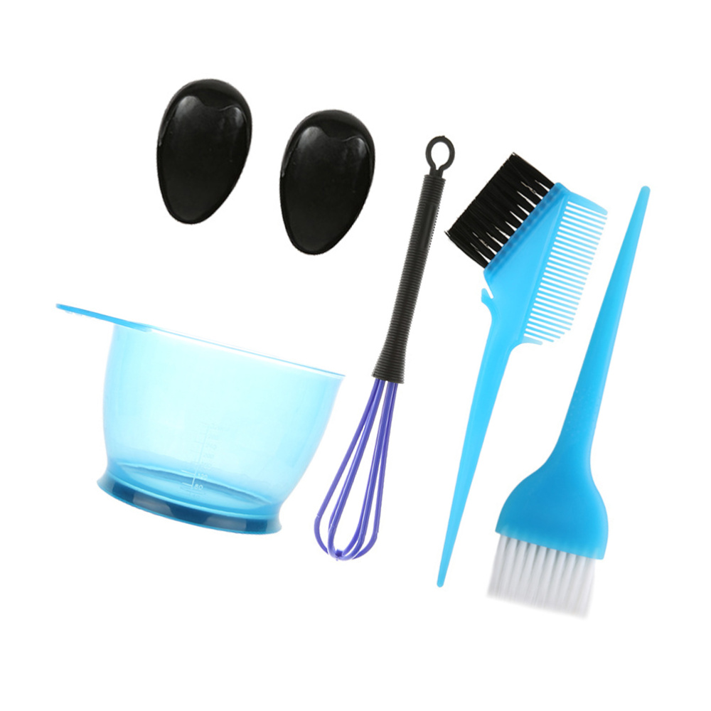 5pcs in 1 Set Black Hair Dye Tool Hair Coloring Kits Perm