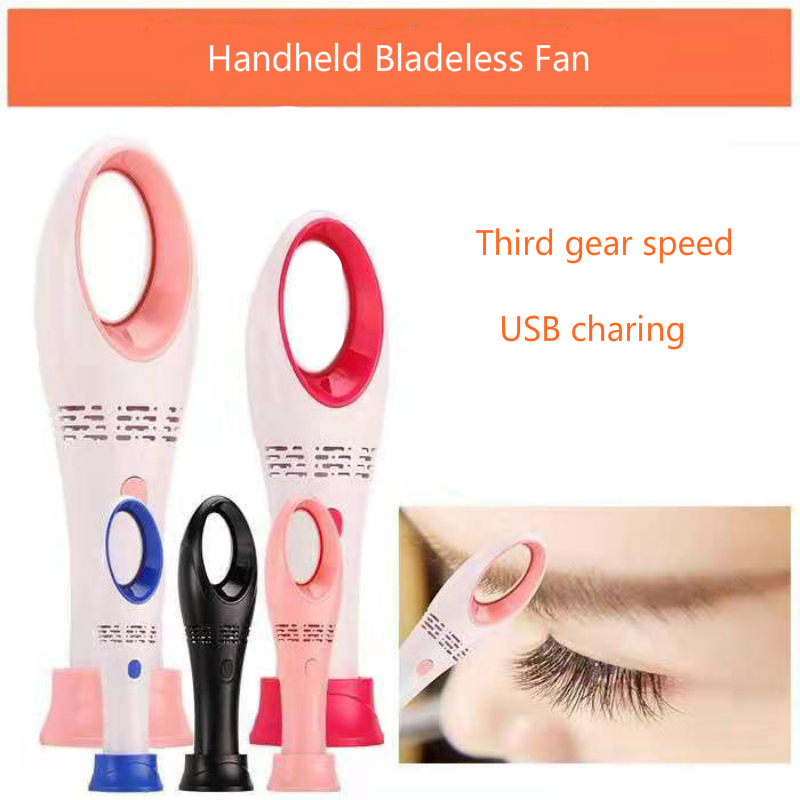 2019 Outdoor Usb Rechargeable Fan Portable Bladeless Fan Handheld Mini Cooler No Leaf Handy Cooling Fan Eyelash Extension tool