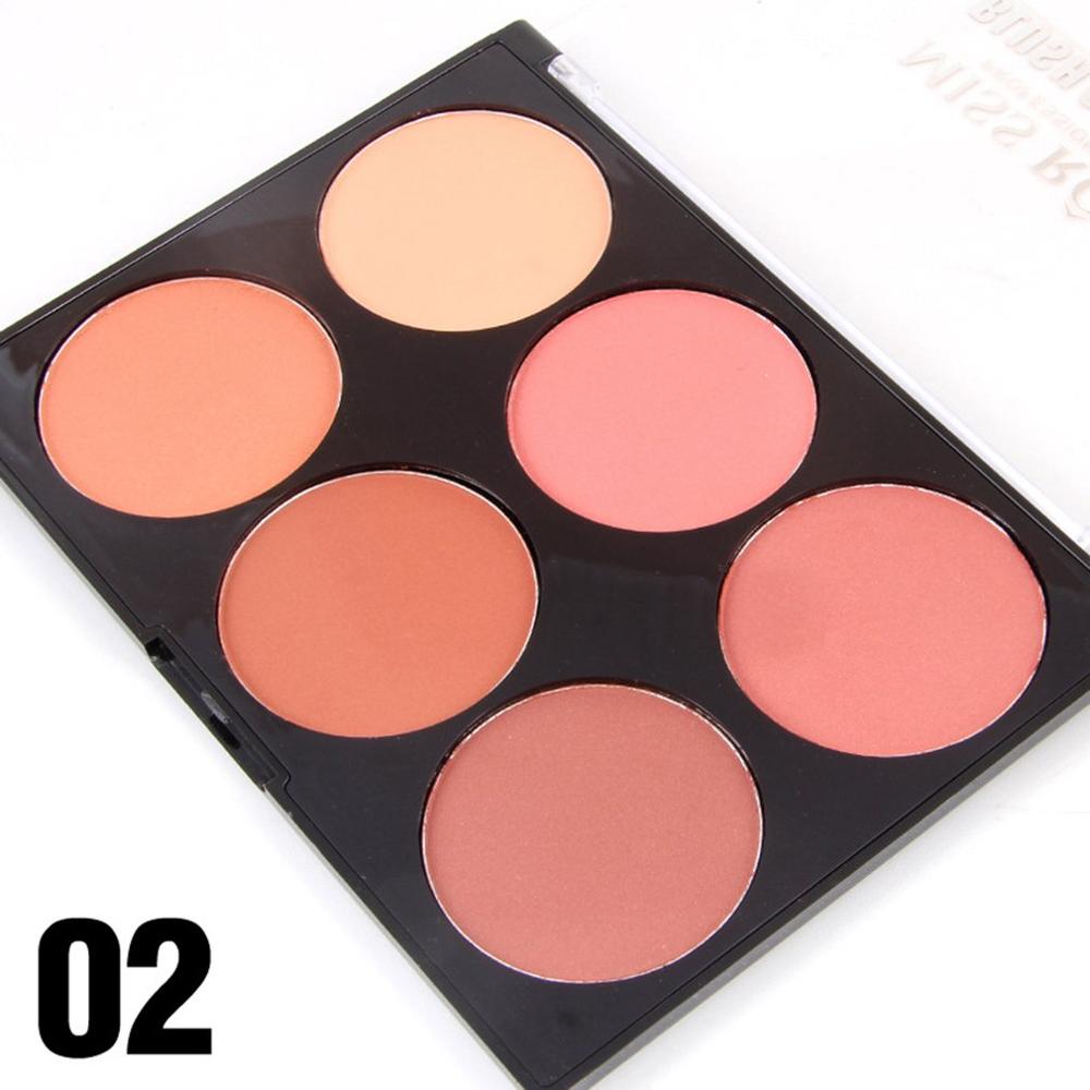 MISS ROSE Six Color Blush Makeup Cosmetic Natural Girls Women Blusher Powder Palette Charming Cheek Color Cosmetic