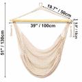 Hanging Rope Mesh Hammock Chair Swing Cotton Rope Mayan Hammock Chair Hanging Chair Swing Seat for Outdoor Indoor Bear 300lbs