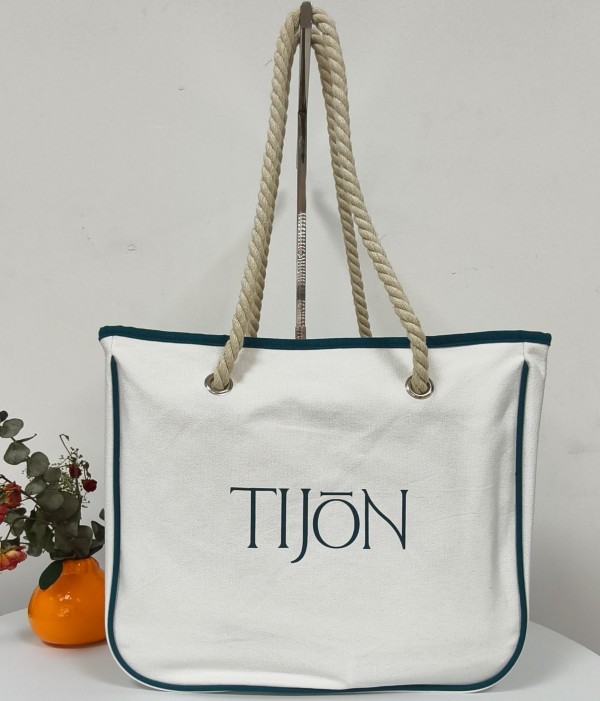 Simple fashion hemp rope canvas tote bag