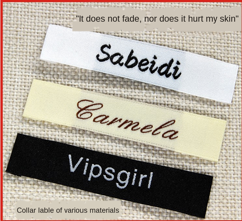 Custom Sewing label, Logo or Text - Custom Design, Personalized Brand , Sew on Cotton Fabric, Free shipping