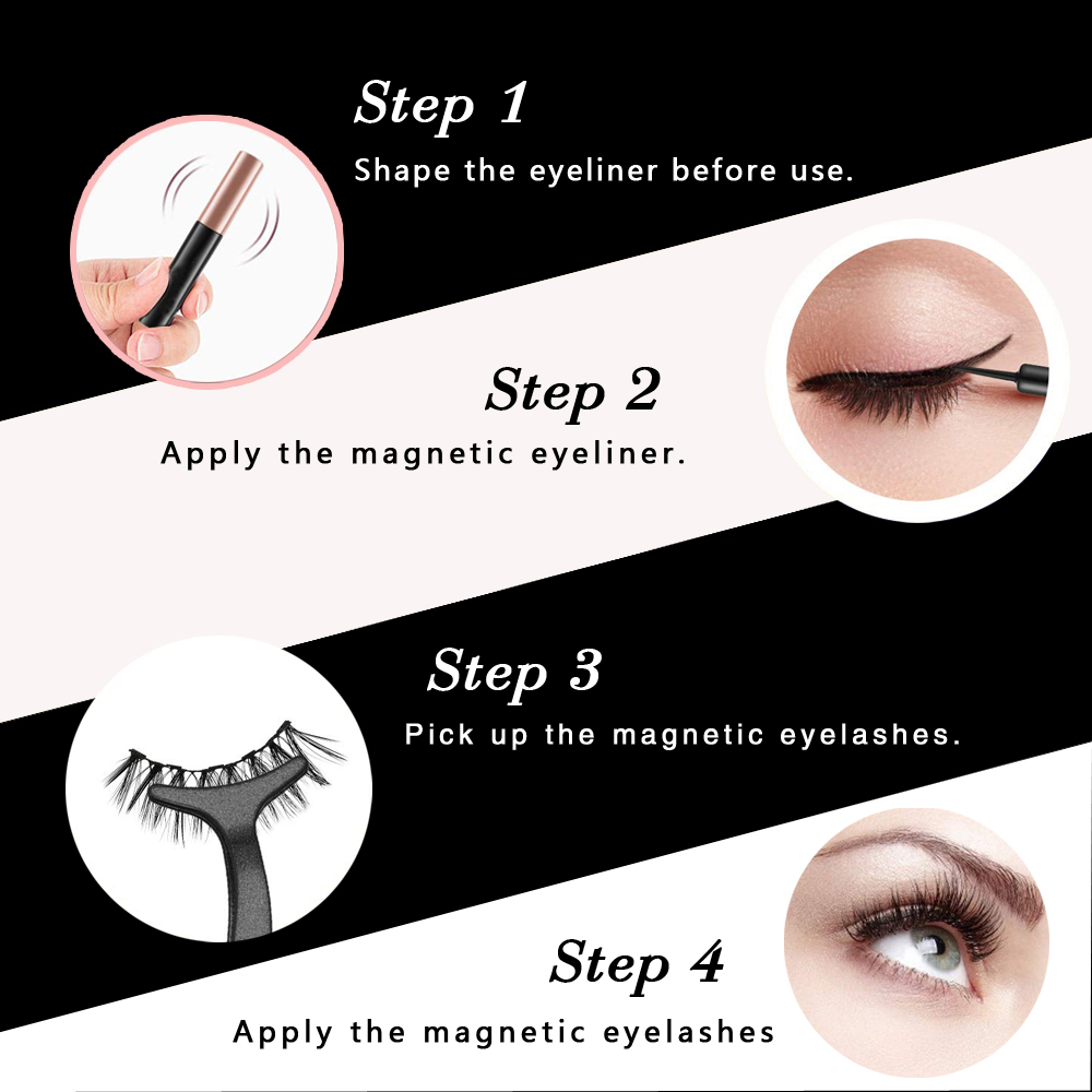 10 pairs of magnetic eyelash CILIA convenient and efficient use of mink hair hand-made magnetic eyelashes Tweezers eyeliner