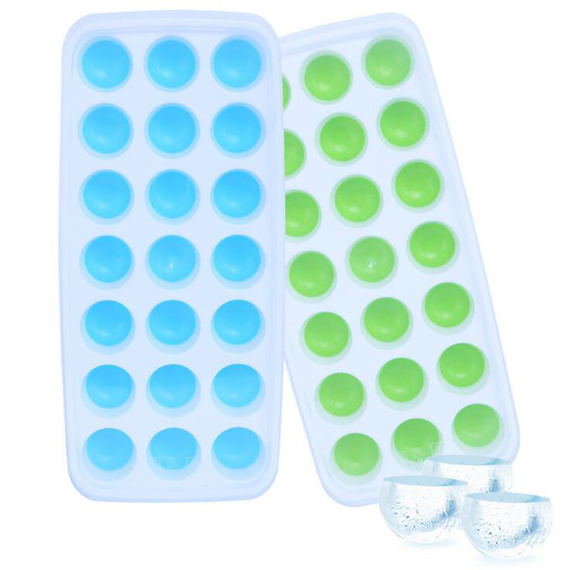 1pc 21 Grids/14 Grids Food Grade Silicone Ice Tray Home with Lid DIY Ice Cube Mold Square Shape Ice Cream Maker Kitchen Bar Tool